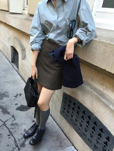 N17 細格子羊毛短裙S/M（2colors）4