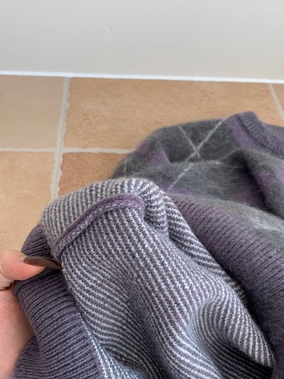 Gz32 紫灰菱格紋毛衣8