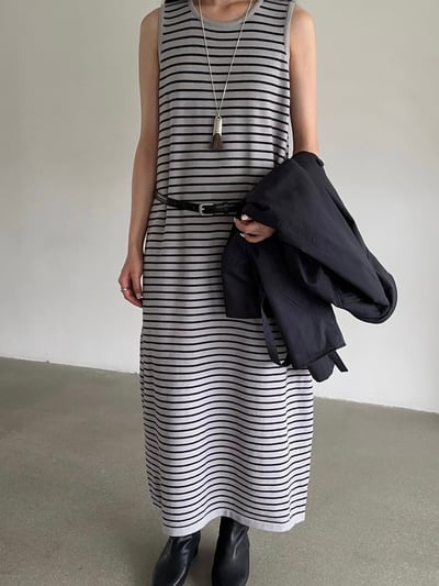 Gz06 針織條紋長裙（2colors）3