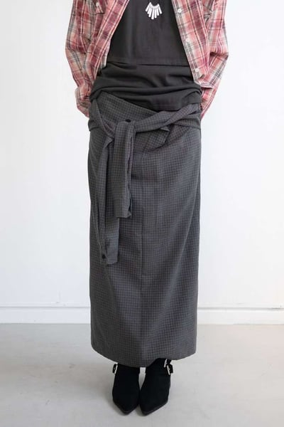 s16 綁帶設計格紋裙（2colors）4