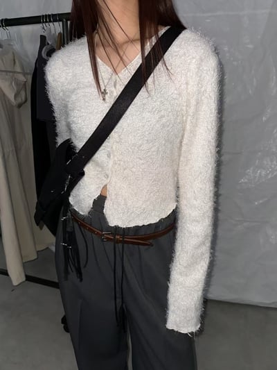 f16不修邊毛毛薄外套（3colors）2