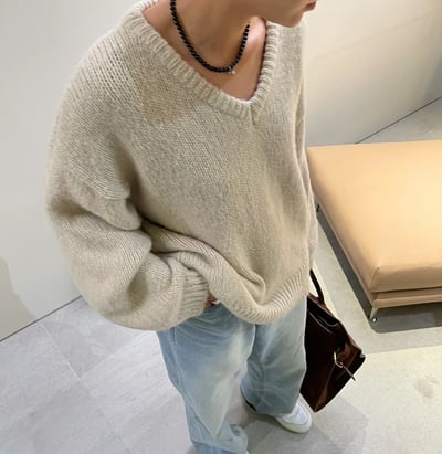 N20柔軟寬鬆V領毛衣（4 colors）6