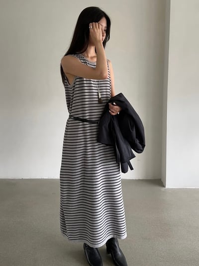 Gz06 針織條紋長裙（2colors）7