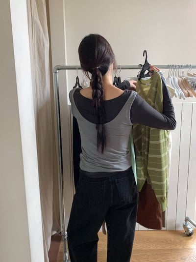 s14 時髦撞色兩件式上衣（3colors）3