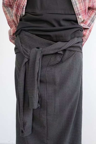 s16 綁帶設計格紋裙（2colors）5