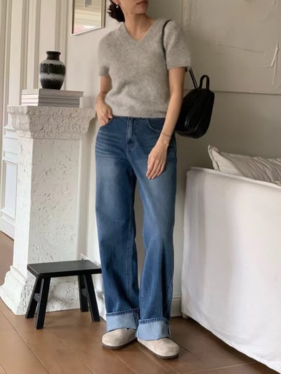 f11 大反摺直筒牛仔褲S/M（2colors）12