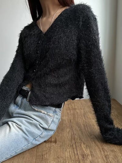 f16不修邊毛毛薄外套（3colors）9