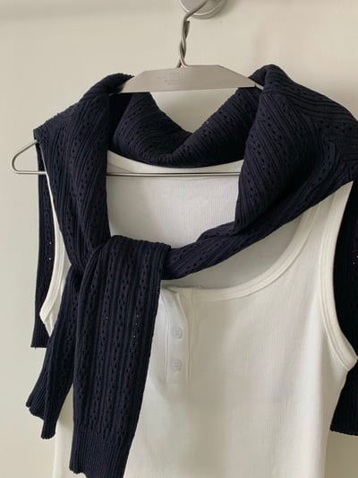 Gz76 花邊拼接條紋褲背心套裝3