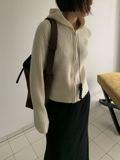 Oct23 坑條連帽針織外套（3colors）12