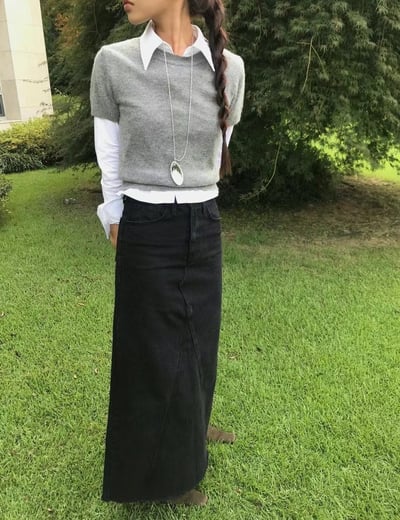 S05 超修身牛仔長裙S/M（3colors）17