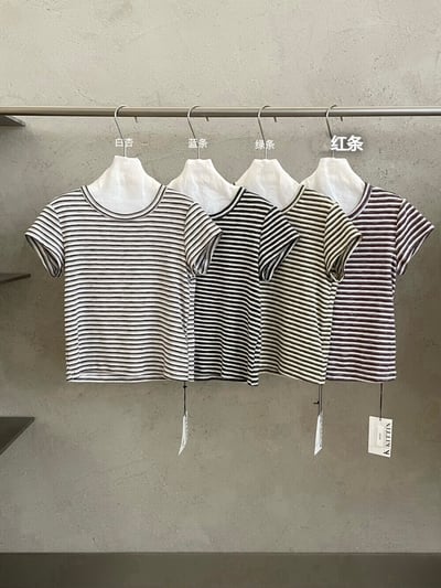 Gz80 撞色條紋上衣（4colors）6