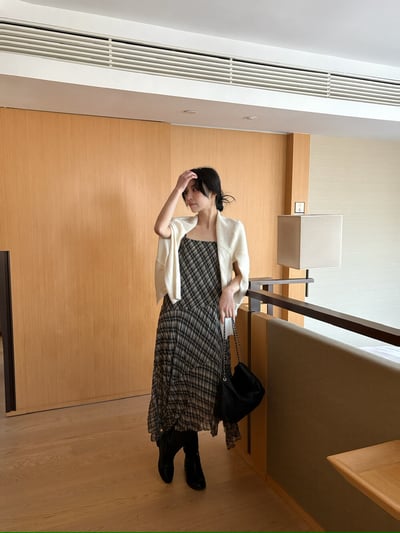 Gz82 不規則格紋細肩ops（2colors）6