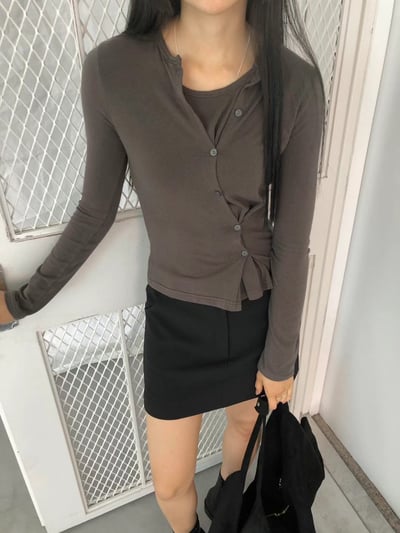 S06 斜釦設計舒服上衣（3colors）3