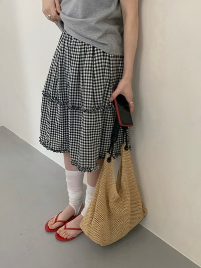 Gz85 木耳邊氣質半裙（2colors）9