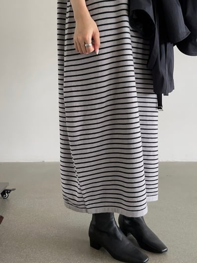 Gz06 針織條紋長裙（2colors）4