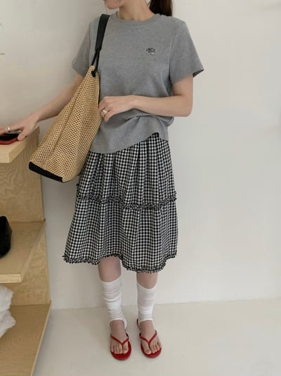 Gz85 木耳邊氣質半裙（2colors）8
