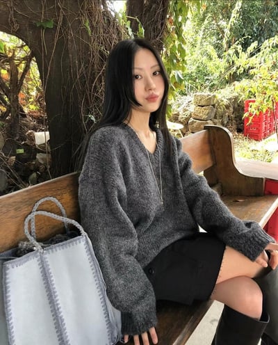 N20柔軟寬鬆V領毛衣（4 colors）2