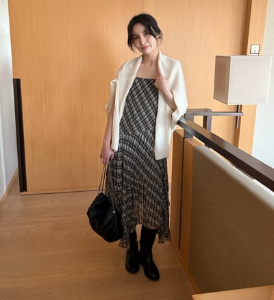 Gz82 不規則格紋細肩ops（2colors）7