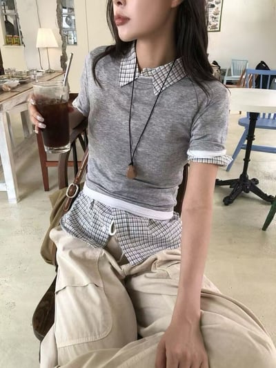 s8 設計款雙層拼接上衣（2colors）5