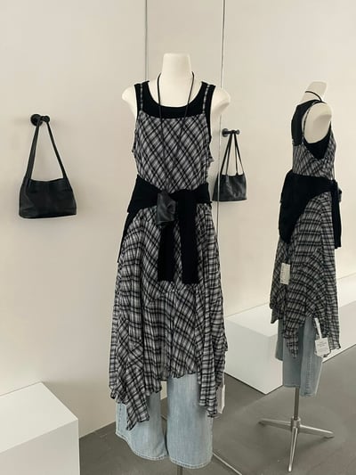 Gz82 不規則格紋細肩ops（2colors）16