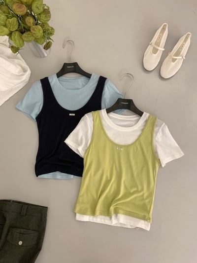 Gz72 韓系疊穿兩件式上衣（3colors）8