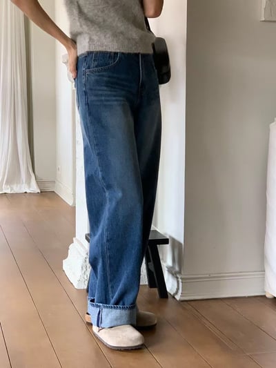 f11 大反摺直筒牛仔褲S/M（2colors）13