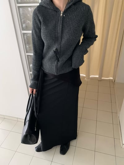 Oct23 坑條連帽針織外套（3colors）5