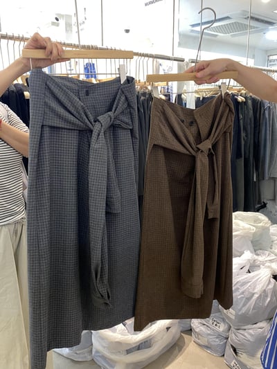 s16 綁帶設計格紋裙（2colors）1