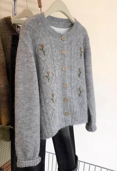 Gz40溫柔小花針織外套（2colors）2