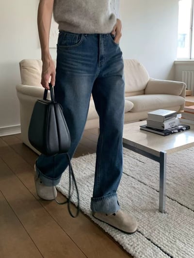 f11 大反摺直筒牛仔褲S/M（2colors）17