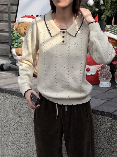 Gz27 甜美刺繡鏤空設計毛衣4