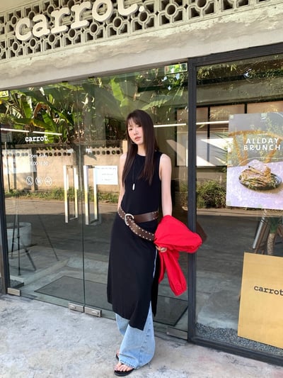 Gz73 側排釦無袖連衣裙4