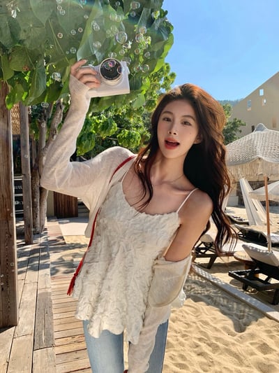 Gz87 溫柔立體花花背心（2colors）2