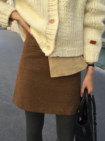 N17 細格子羊毛短裙S/M（2colors）7