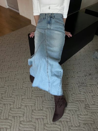 S05 超修身牛仔長裙S/M（3colors）6