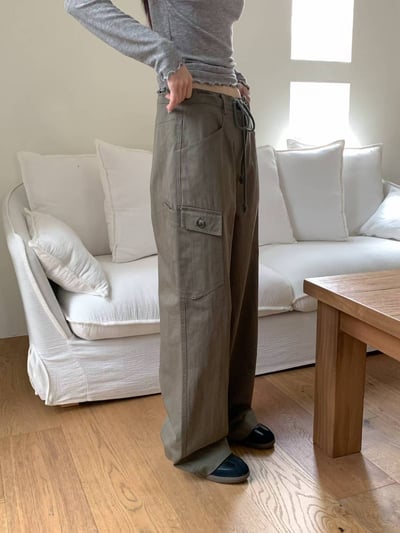 Oct16 大口袋設計簡約工裝褲（2colors）2