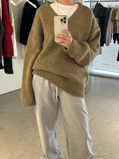 N20柔軟寬鬆V領毛衣（4 colors）10