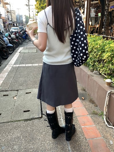 Gz78 鉚釘設計感百褶裙S/M（4colors）3