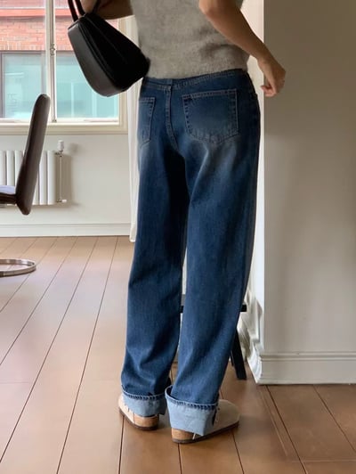 f11 大反摺直筒牛仔褲S/M（2colors）15