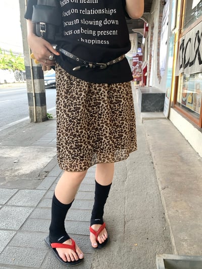 Gz69 簡約輕薄豹紋半裙3