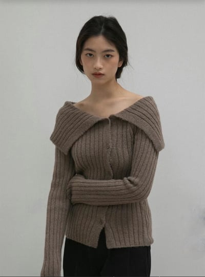 J11 大翻領排釦針織上衣（3 colors）2