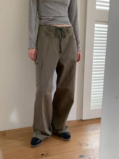 Oct16 大口袋設計簡約工裝褲（2colors）1