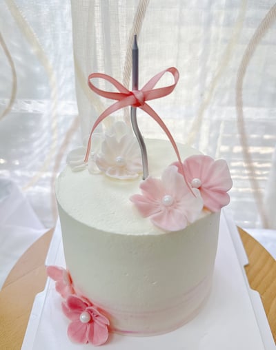 Hb 韓式生日蛋糕 花結之約2