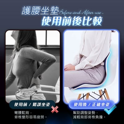 【UTA鴻嘉源】【久坐救星】人體工學 矯姿護腰坐墊 TZ6 護脊靠墊 辦公椅墊 支撐減壓 學生/上班族 適用 (支撐腰部/改善坐姿/透氣舒適)4
