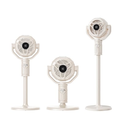 【2026黑武士S2】多功能三段式落地扇｜自動搖頭 10檔強風 LED照明 12H定時 附遙控器收納槽 露營落地扇 桌面扇（5V/2A供電）13