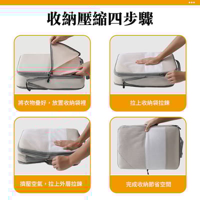 【UTA鴻嘉源】【升級款】旅行壓縮收納袋組 BA6｜徒手壓縮 節省60%空間｜防水防潮 行李箱衣物分類包（多色/多尺寸可選）6