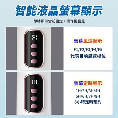 【UTA鴻嘉源】智能極靜遙控循環扇 S5｜三段高度調節(桌扇/立扇/落地扇)｜7吋廣角自動擺頭｜5段風速調整｜8小時定時開關｜Type-C 介面供電｜LED 液晶螢幕顯示7