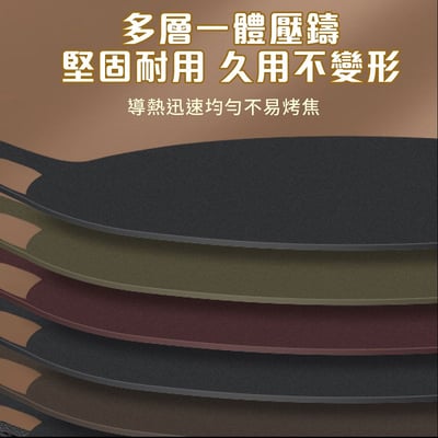 【UTA鴻嘉源】韓式加厚不沾烤盤 YH2 瓦斯/IH爐通用 5mm加厚底 (30/34/38cm) 麥飯石圓形燒烤盤 露營卡式爐 烤肉盤 中秋野炊 煎烤盤