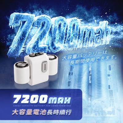 【UTA鴻嘉源】MINI製冷雙孔腰掛風扇 FN-17 (雙風口極速降溫/7200mAh大電量/100檔無極調速/夜燈功能/附掛繩)8