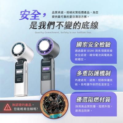 【UTA鴻嘉源】【2026全新款】 暴風冰敷摺疊涼感風扇 FN12 | Ice Storm Folding Cooling Fan | TEC物理製冷 | 199檔無級風速 | 13000轉無刷電機 | 3600mAh大電量 | 手持/桌立/掛脖 三用 | 附尋物小燈 | 安全認證合格11